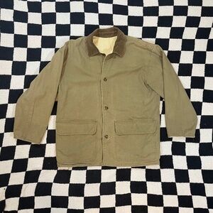 brandon thomas vintage reversible chore jacket coat men’s large brown & beige